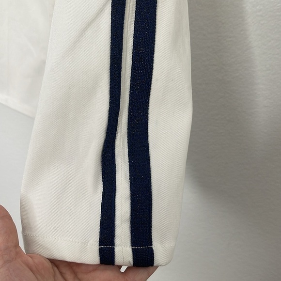 Mother Denim Hustler Ankle, Glass Slipper Racer White Stretch Size 24 - Picture 4 of 9